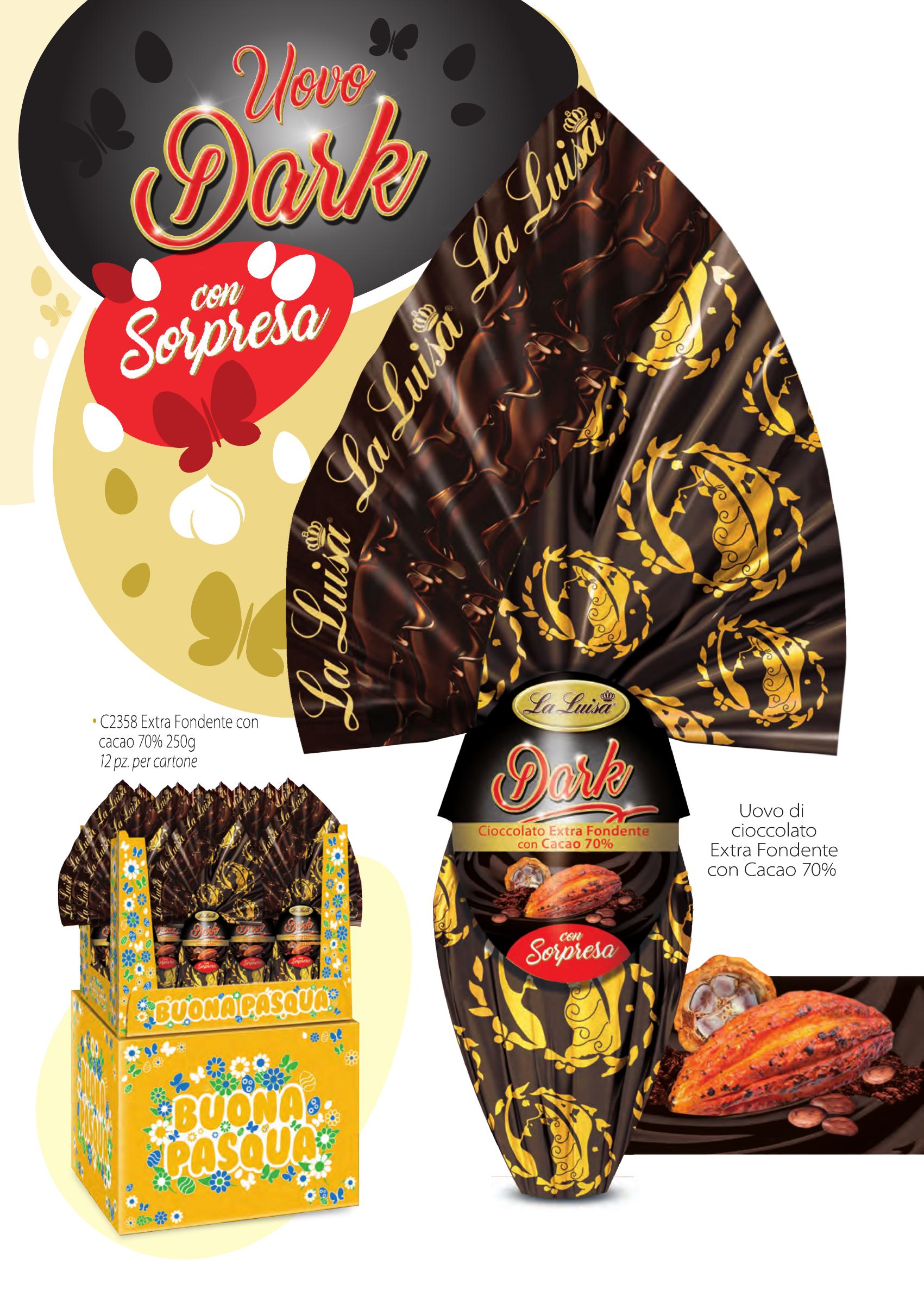 Uovo Dark Cioccolato Extra Fondente con Cacao 70% La Luisa
