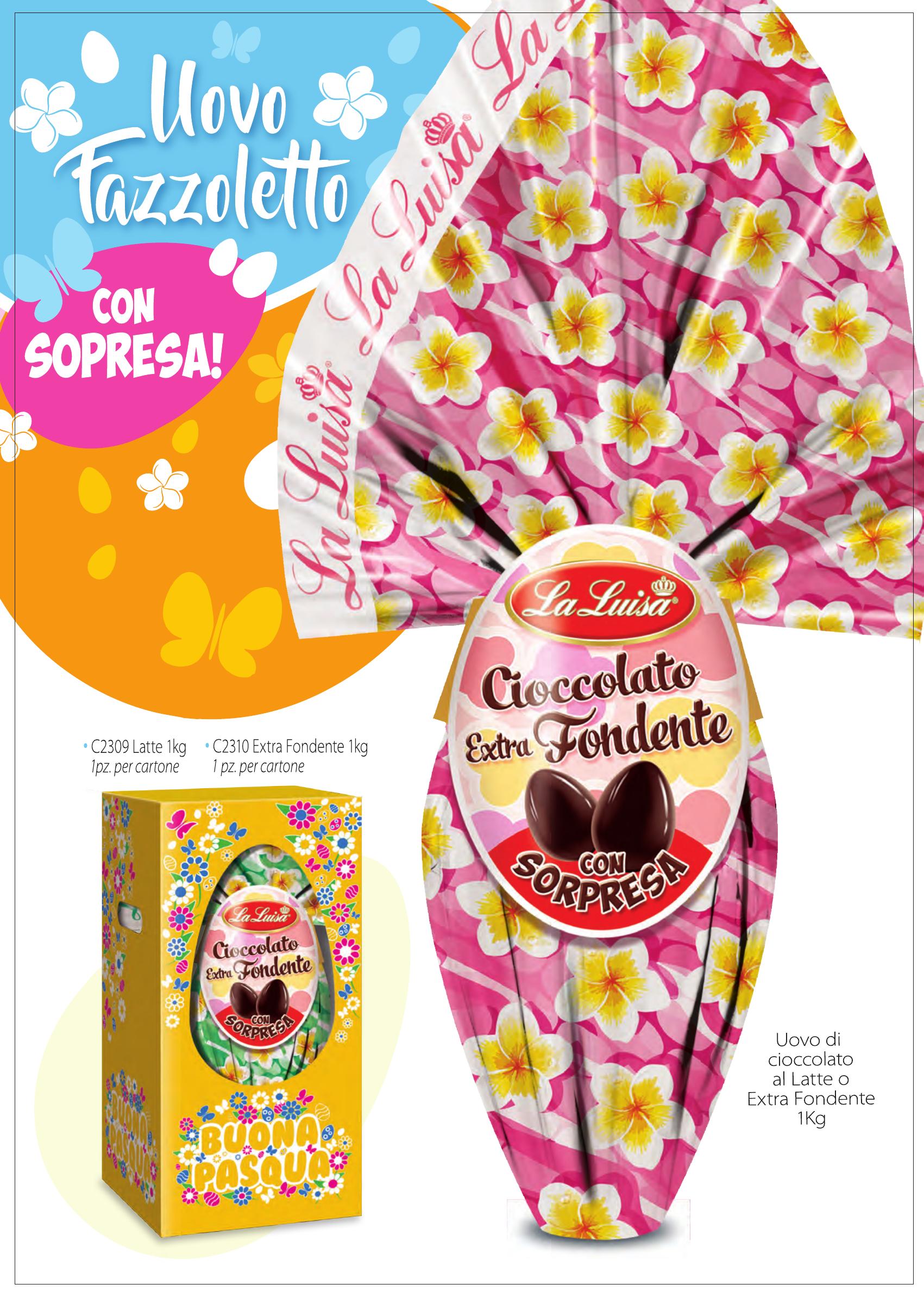 Uovo Fazzoletto Extra Fondente e Latte 1kg La Luisa