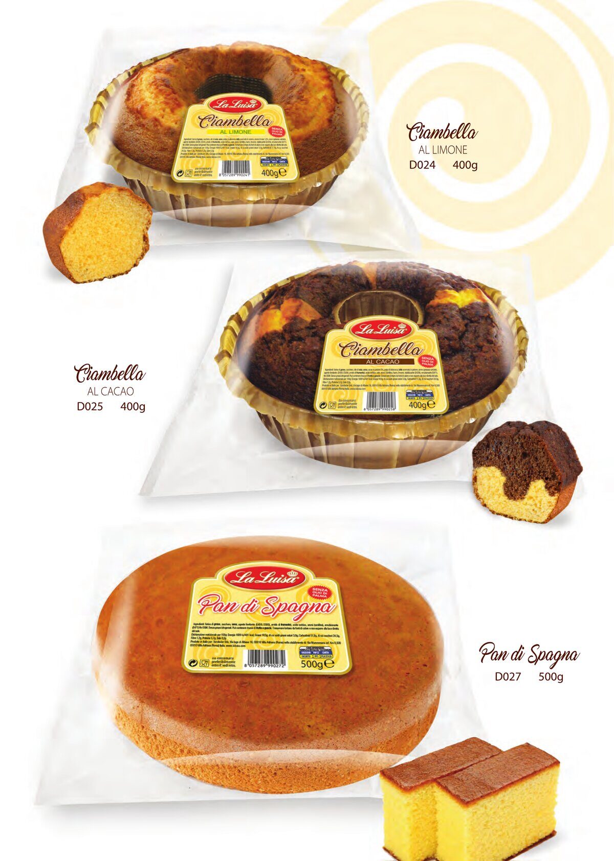 Ciambelle Limone Cacao Pan di Spagna La Luisa