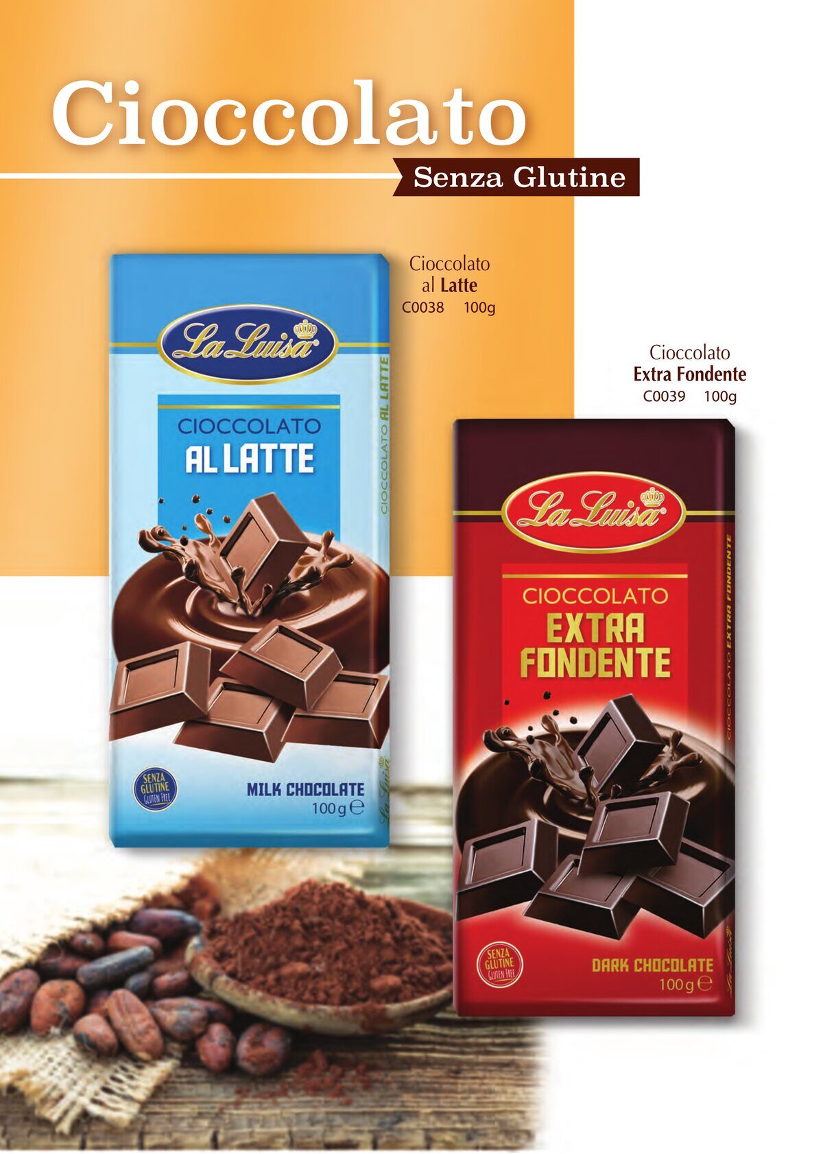 Cioccolato al Latte e Extra Fondente 100g La Luisa