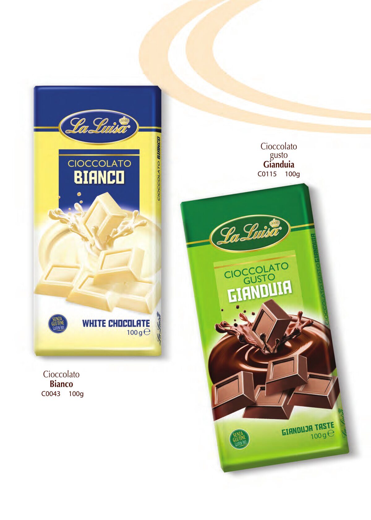 Cioccolato Bianco e Gianduia 100g La Luisa