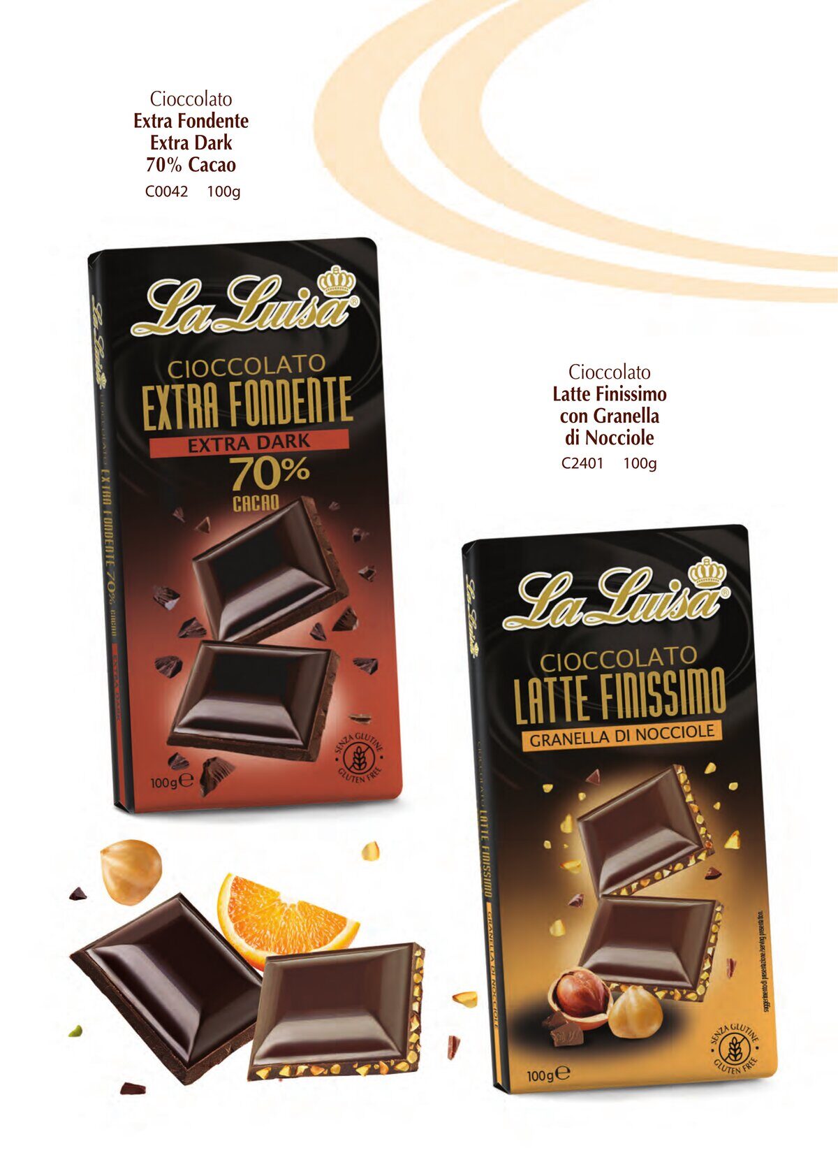 Cioccolato Extra Dark 70% e Nocciole 100g La Luisa