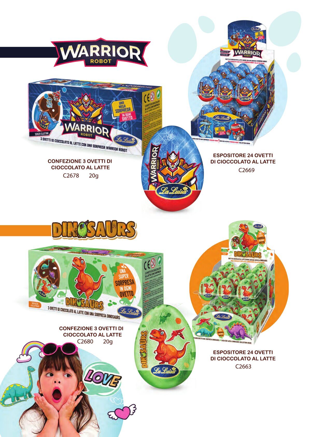 Ovetti Warrior Robot e Dinosaurs La Luisa